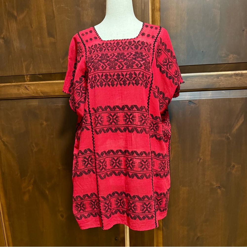 Oaxacan Red and black Huipil